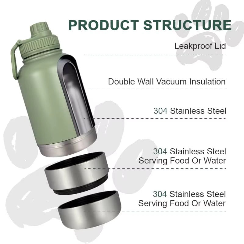Insulated Pet Travel Bottle with Bowls