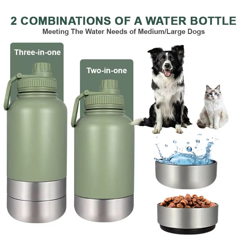 Insulated Pet Travel Bottle with Bowls