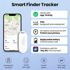 Pet GPS Tracker Bluetooth-compatible GPS Locator Dog Cats Smart Tag Luggage Key Finder Compatible with iOS Find My APP