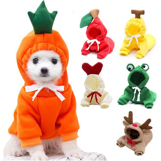 Dog Autumn And Winter Clothing Small And Medium Dog Love Two Legged Cat Cute Pet Clothing